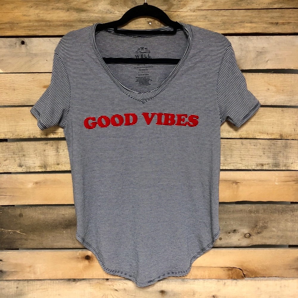 Good Vibes Striped Tee